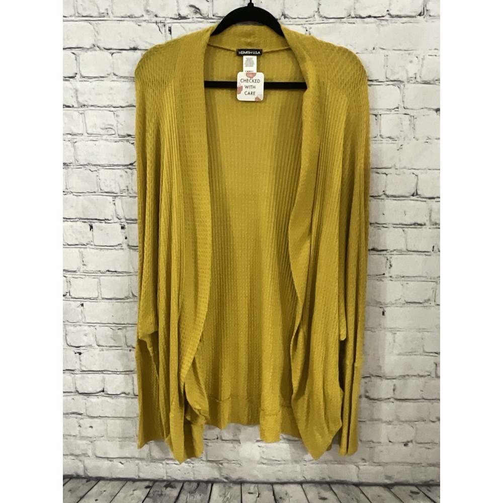 Hemish USA L‎ Yellow Open Cardigan Teacher Office Wear